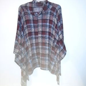 Plaid Poncho Sweater